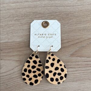 Altar'd State Spotted Teardrop Leather Earrings